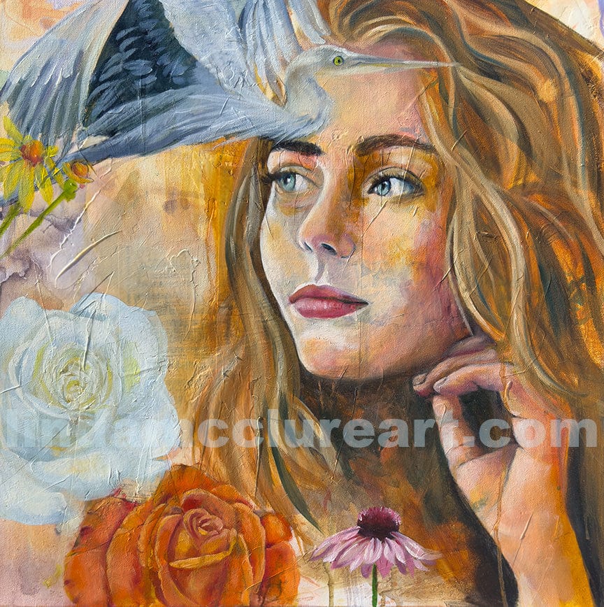Linda McClure Art 0riginal Painting Listen to Your Heart