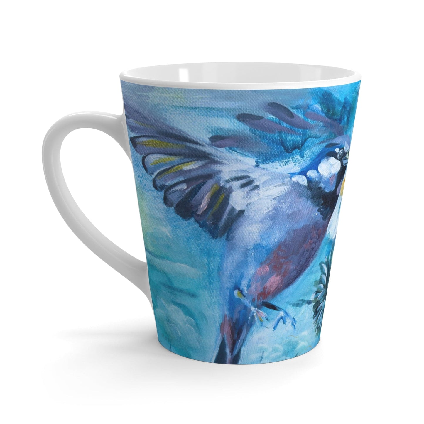 Printify Mug 12oz Birds & Fruit Latte Mug - Restless Abundance Design