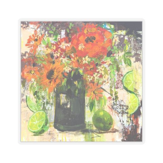 Printify Paper products 3" × 3" / Transparent Afternoon Limes Sticker, 3" x 3"