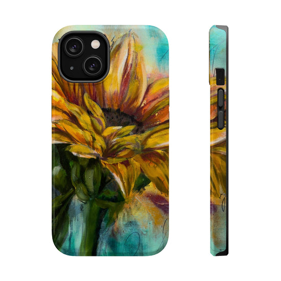 Printify Phone Case iPhone 14 / Glossy Sunflower MagSafe Tough Cases