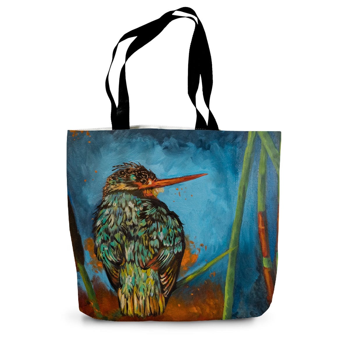 Prodigi Homeware 14"x18.5" Kingfisher at Rest Canvas Tote Bag