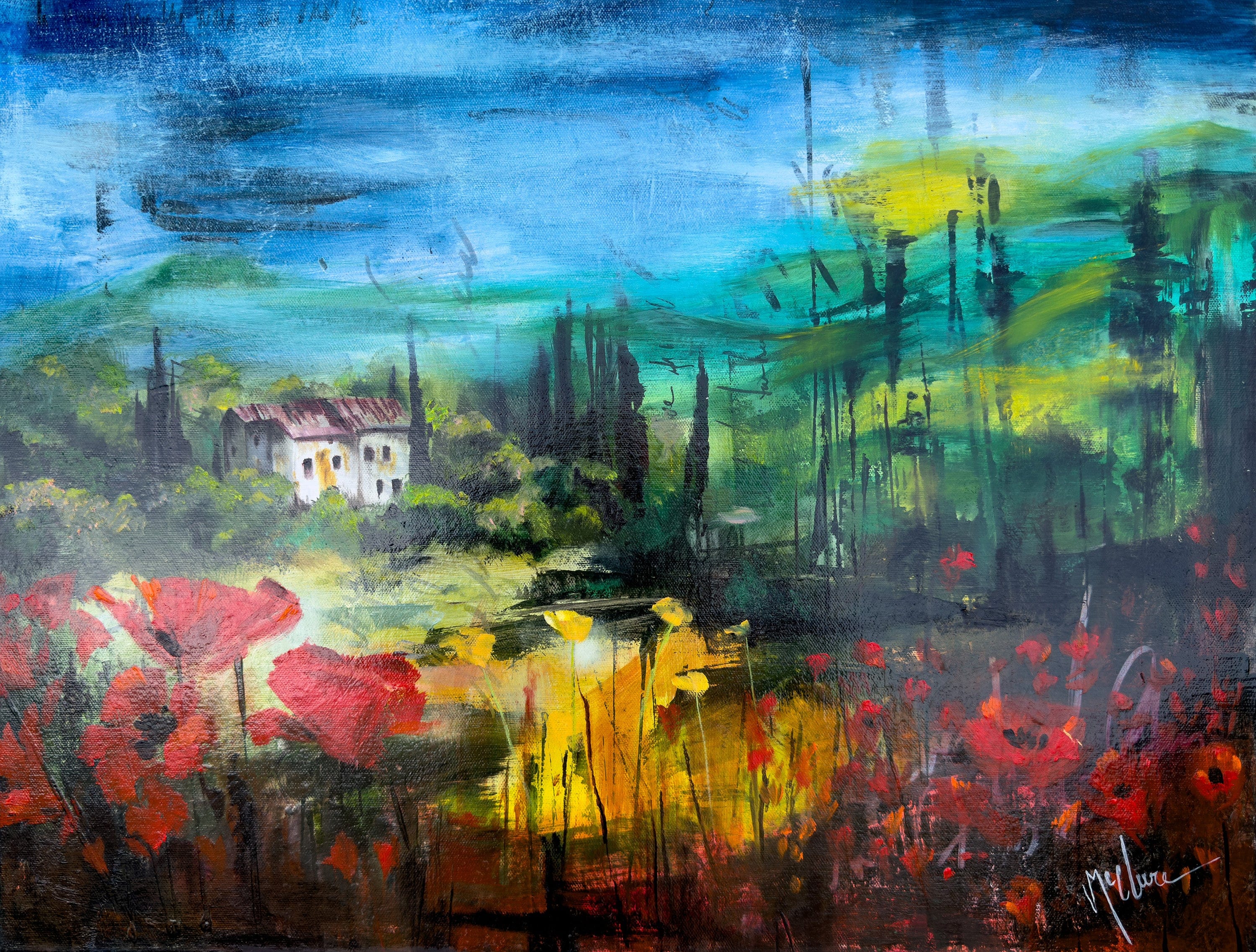 Linda McClure Art 0riginal Painting Afternoon Walk