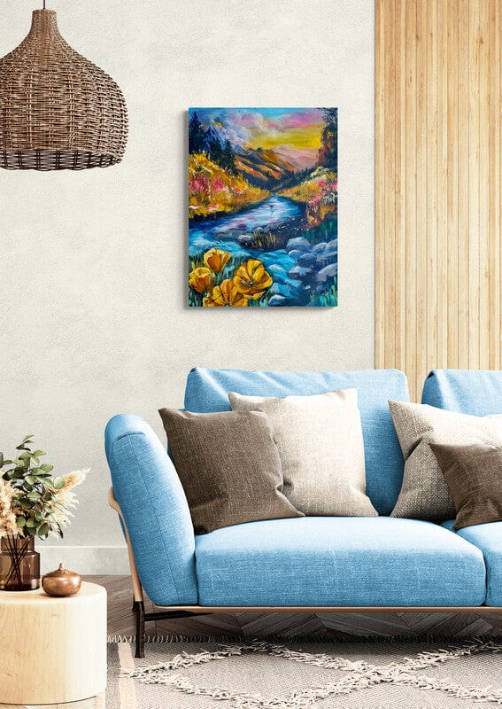 Linda McClure Art 0riginal Painting Alone in the Stream