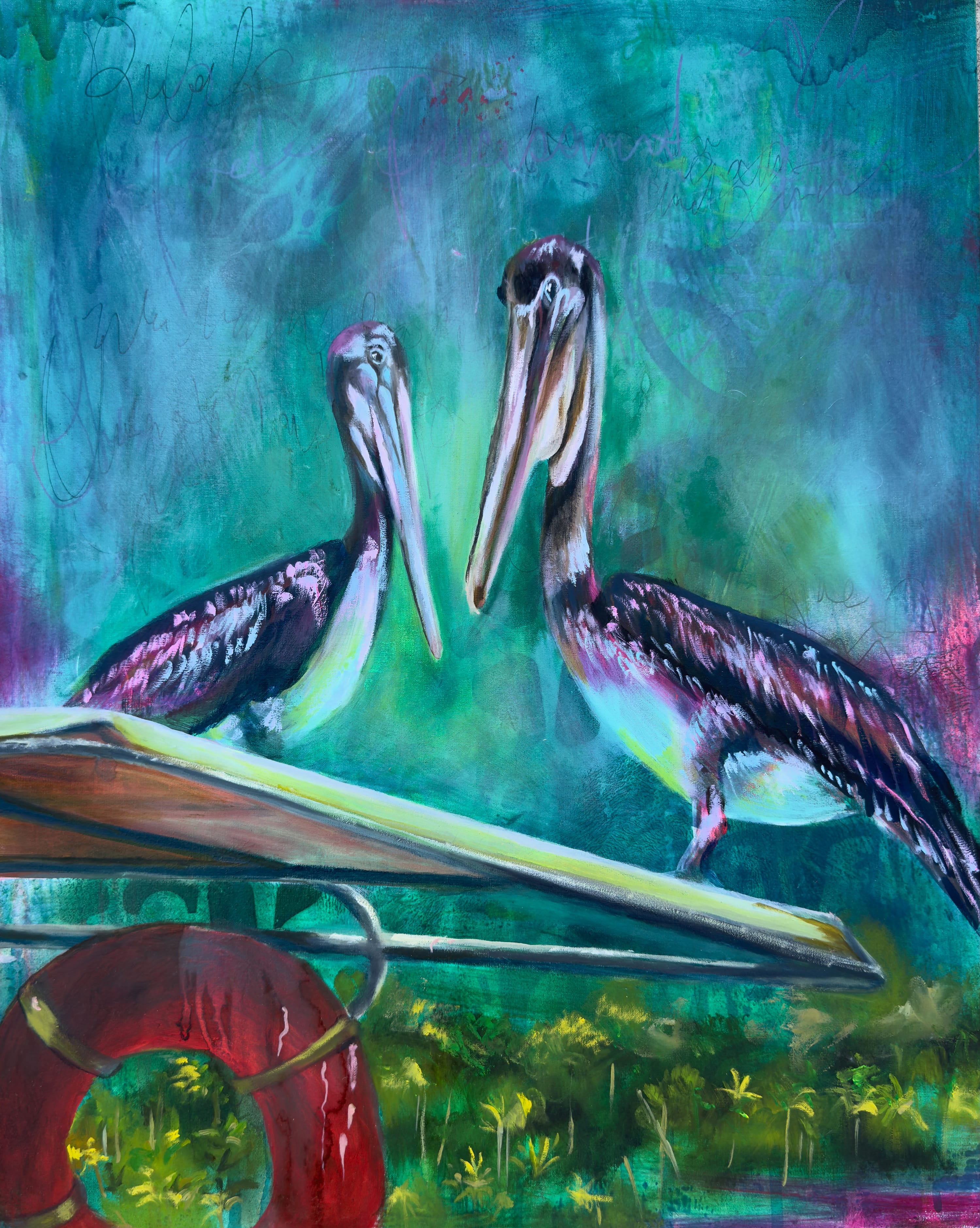 Linda McClure Art 0riginal Painting People Watching