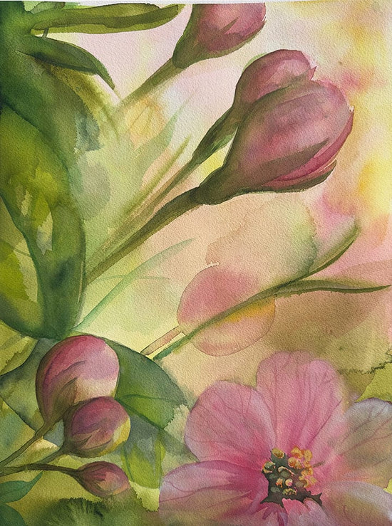 Linda McClure Art 0riginal Painting Pink Spring