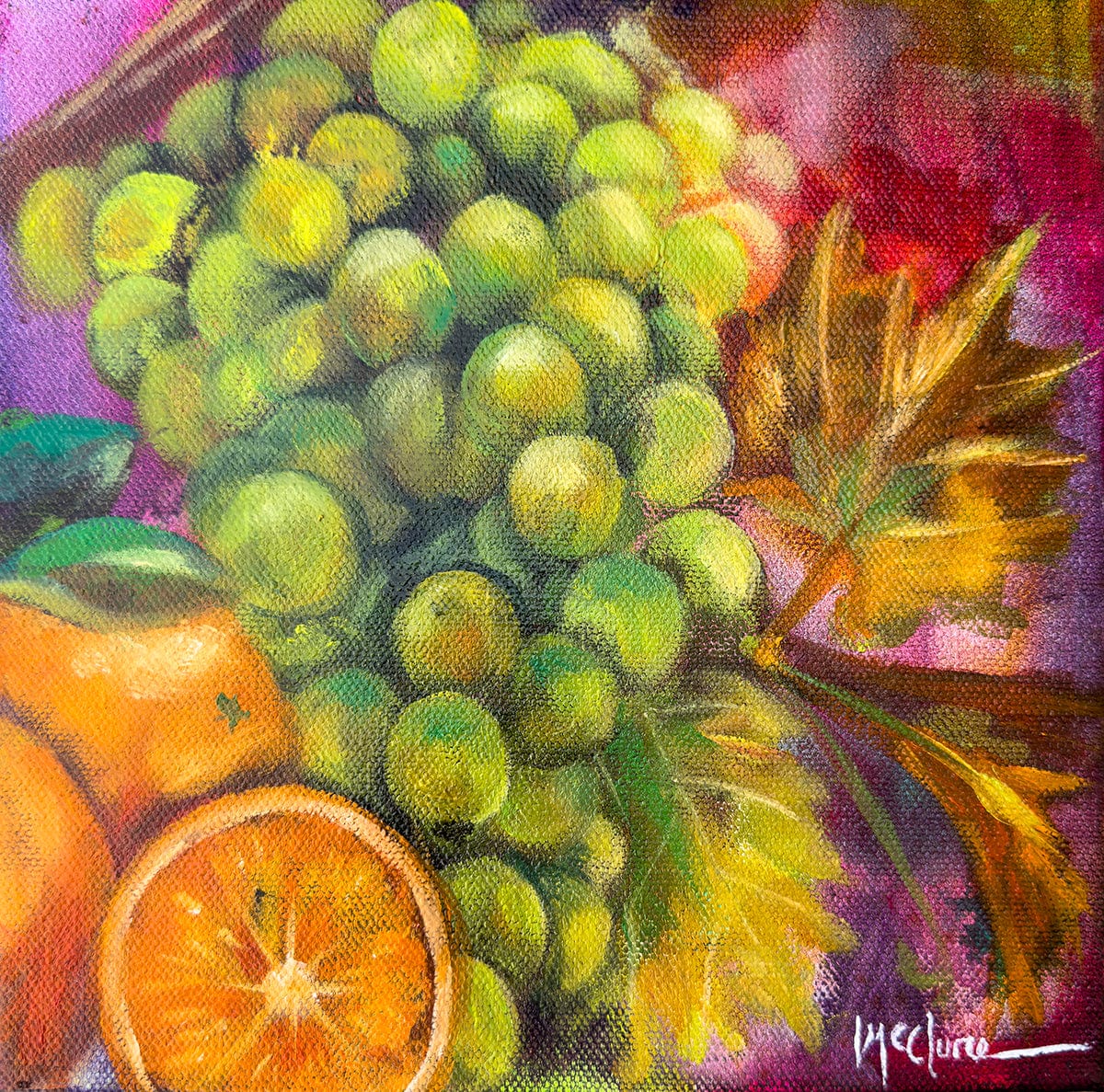 Linda McClure Art 0riginal Painting Sauvignon Blanc