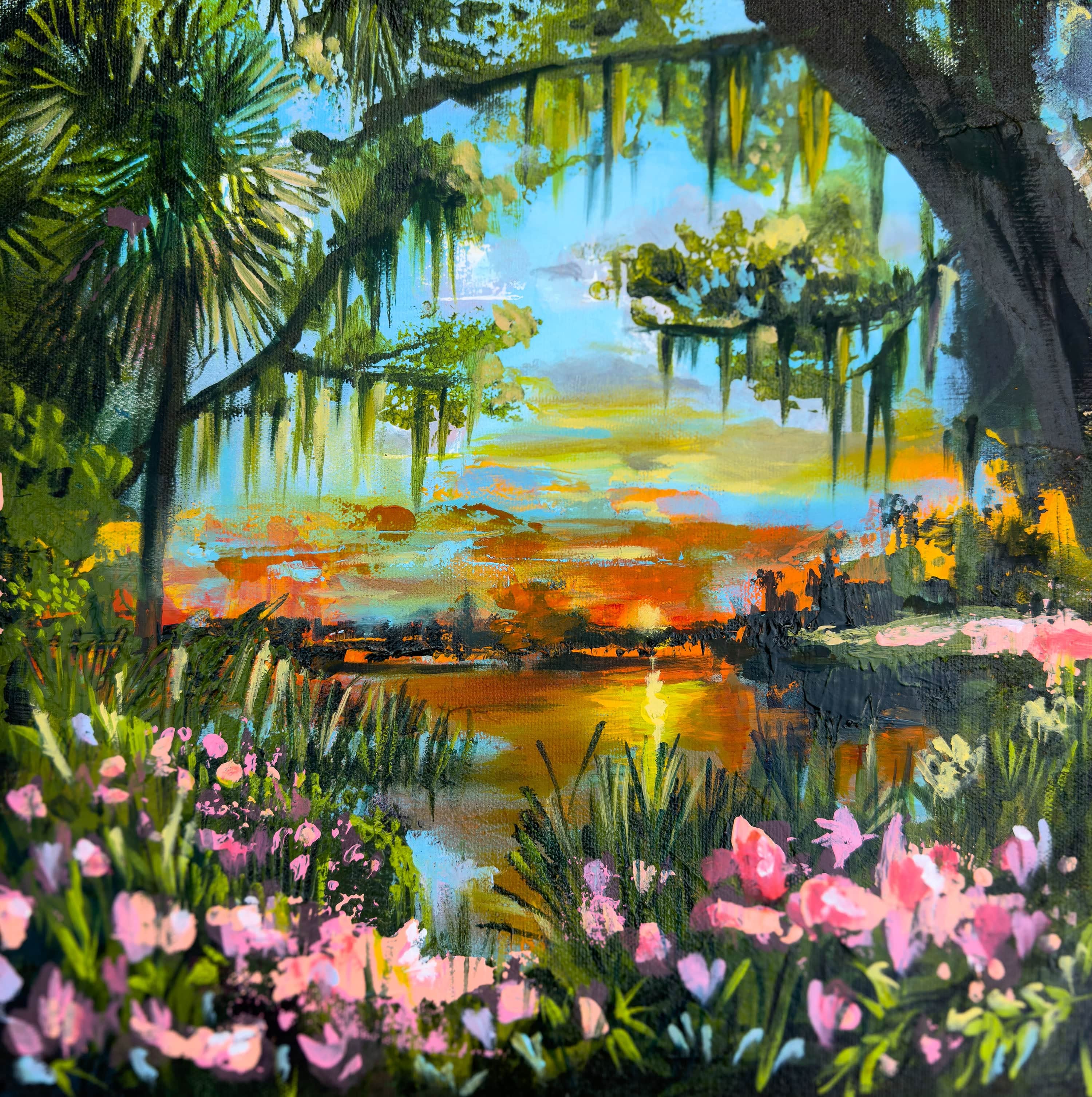 Linda McClure Art 0riginal Painting Sunset in the Everglades