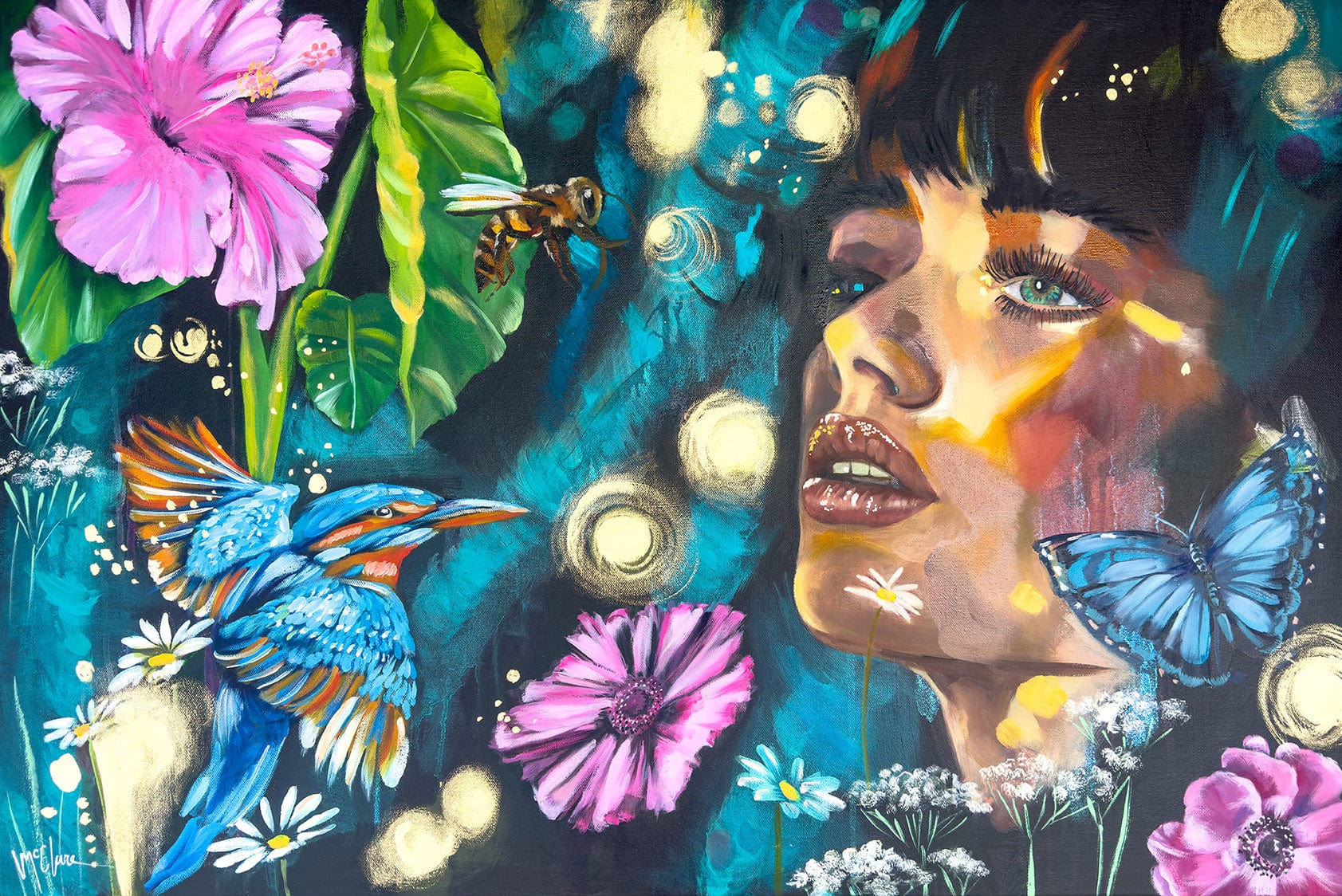 Linda McClure Art 0riginal Painting Whispers of the Wild Bloom