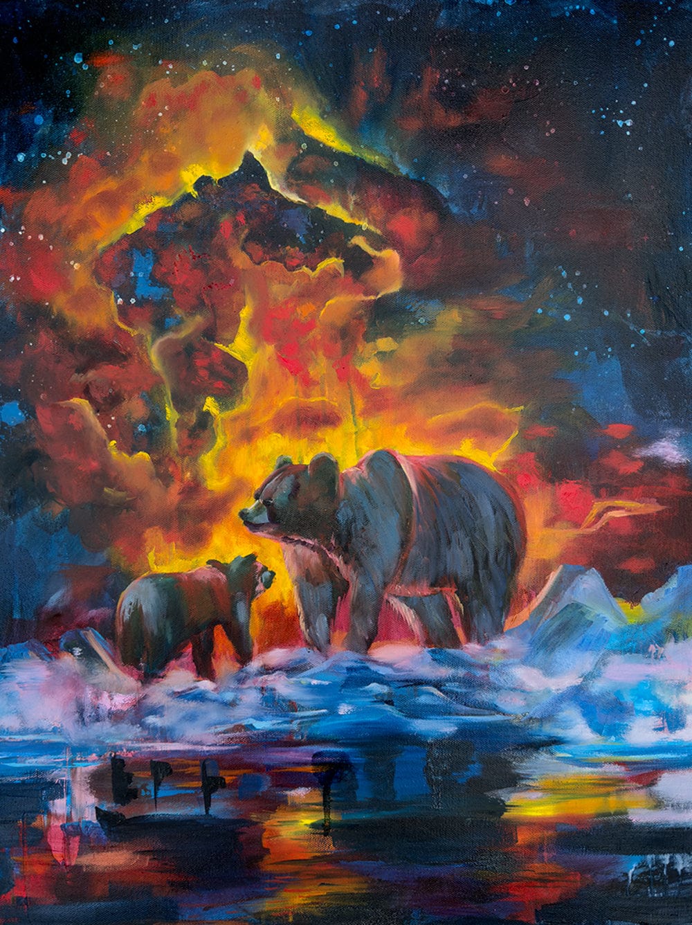 Linda McClure Art Original Painting Bedtime Story