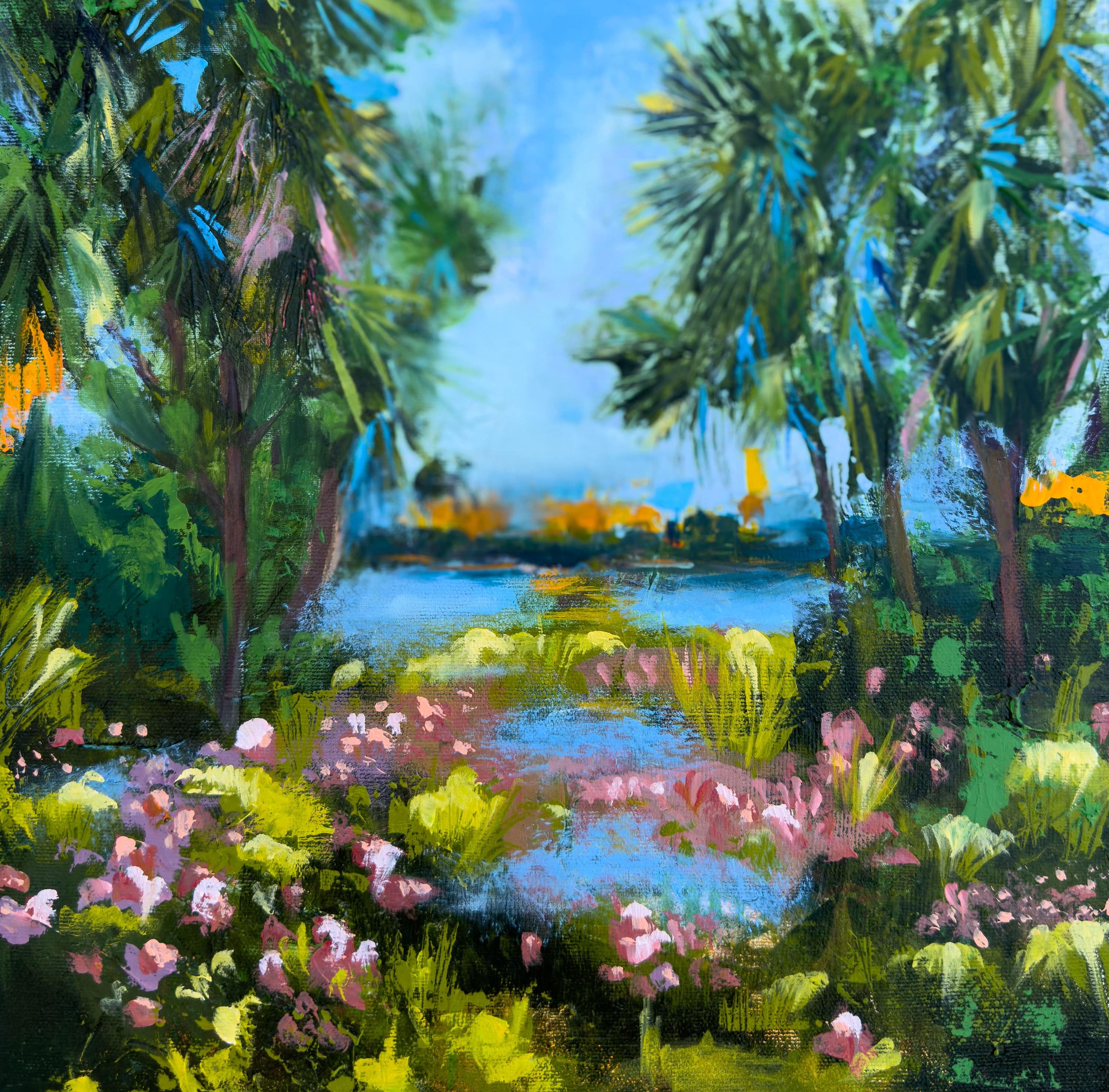 Linda McClure Art Original Painting Sunrise in the Everglades