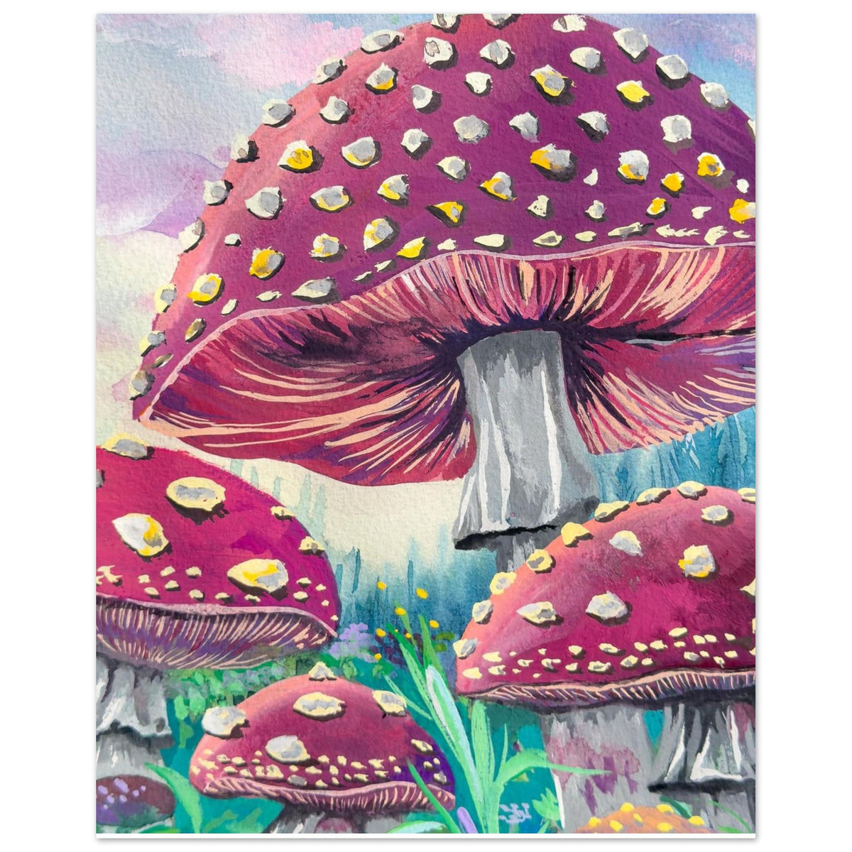 Linda McClure Art Print Material 20x25 cm / 8x10″ Burgundy Mushroom Fine Art Print