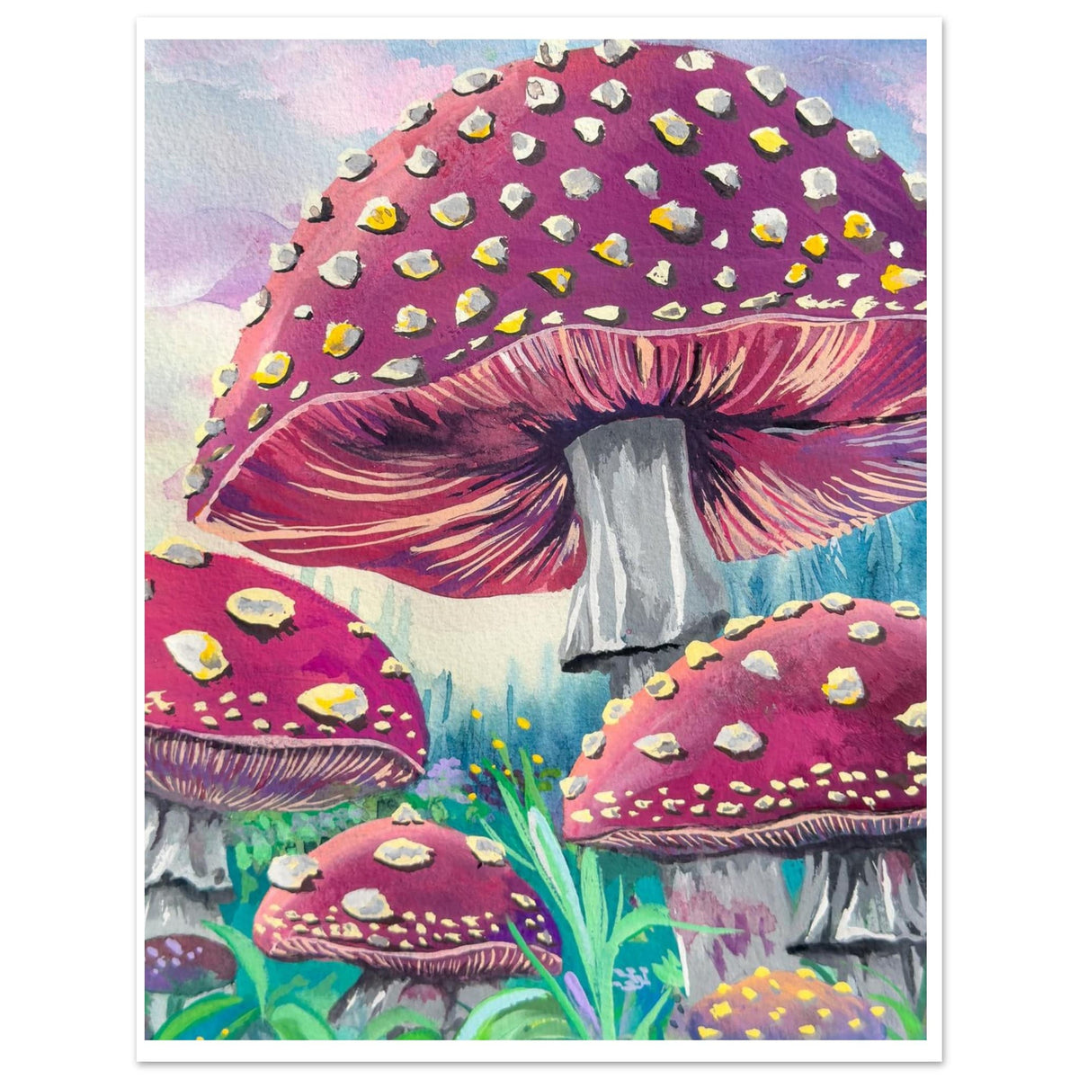 Linda McClure Art Print Material 27x35 cm / 11x14″ Burgundy Mushroom Fine Art Print