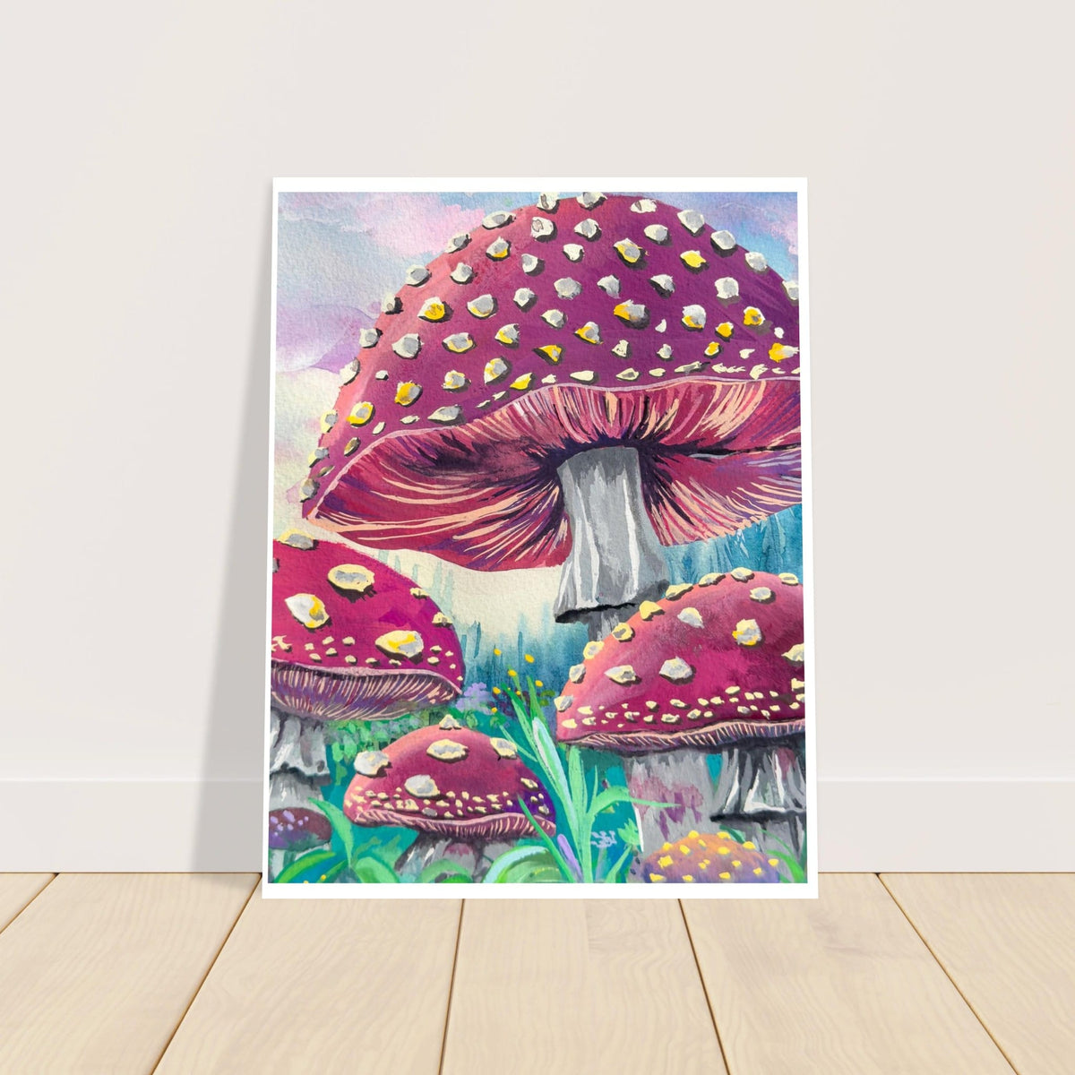 Linda McClure Art Print Material Burgundy Mushroom Fine Art Print