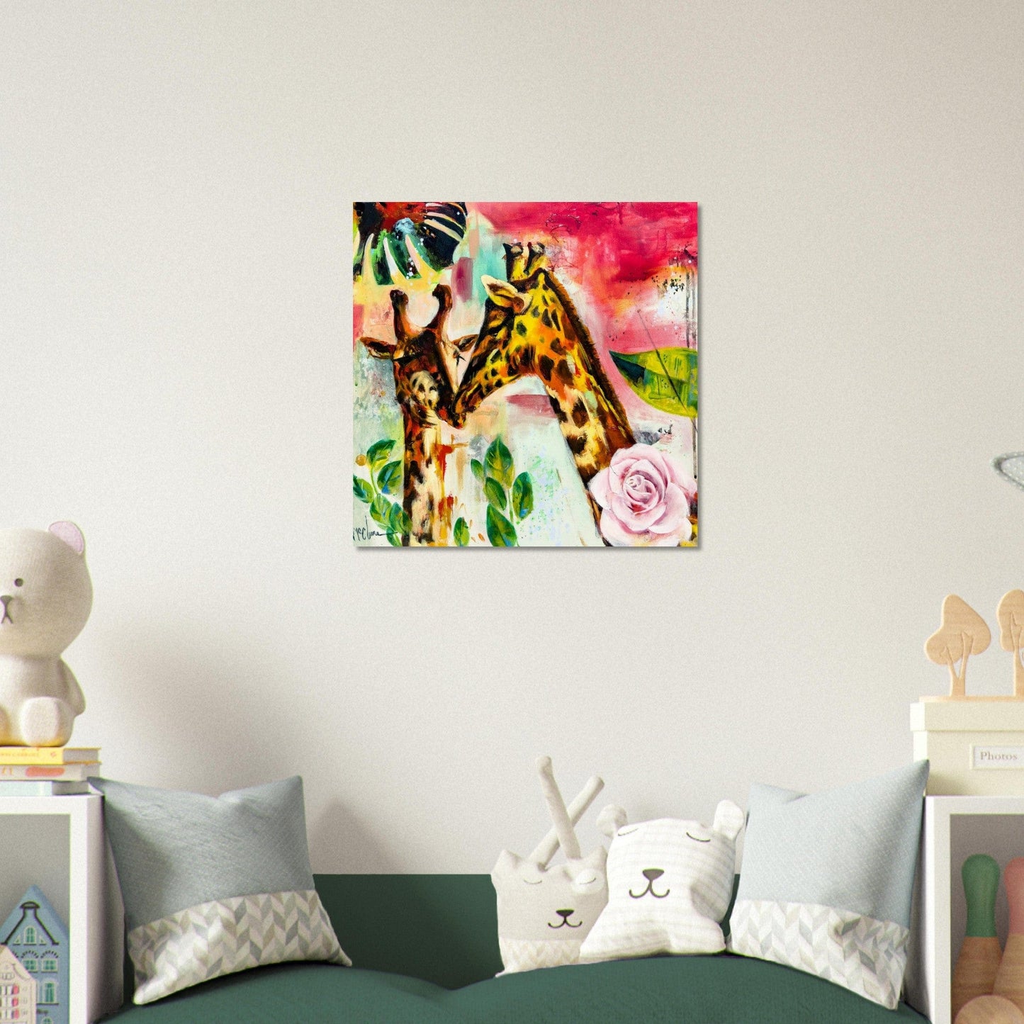 Linda McClure Art Print Material "Tender Moments" Print - Museum-Quality Matte Paper  20x20″