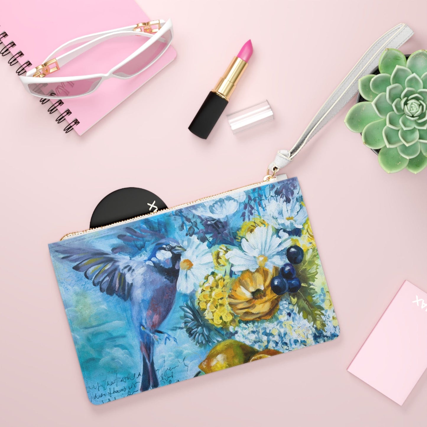 Printify Bags One size Bird and Fruit Clutch Bag