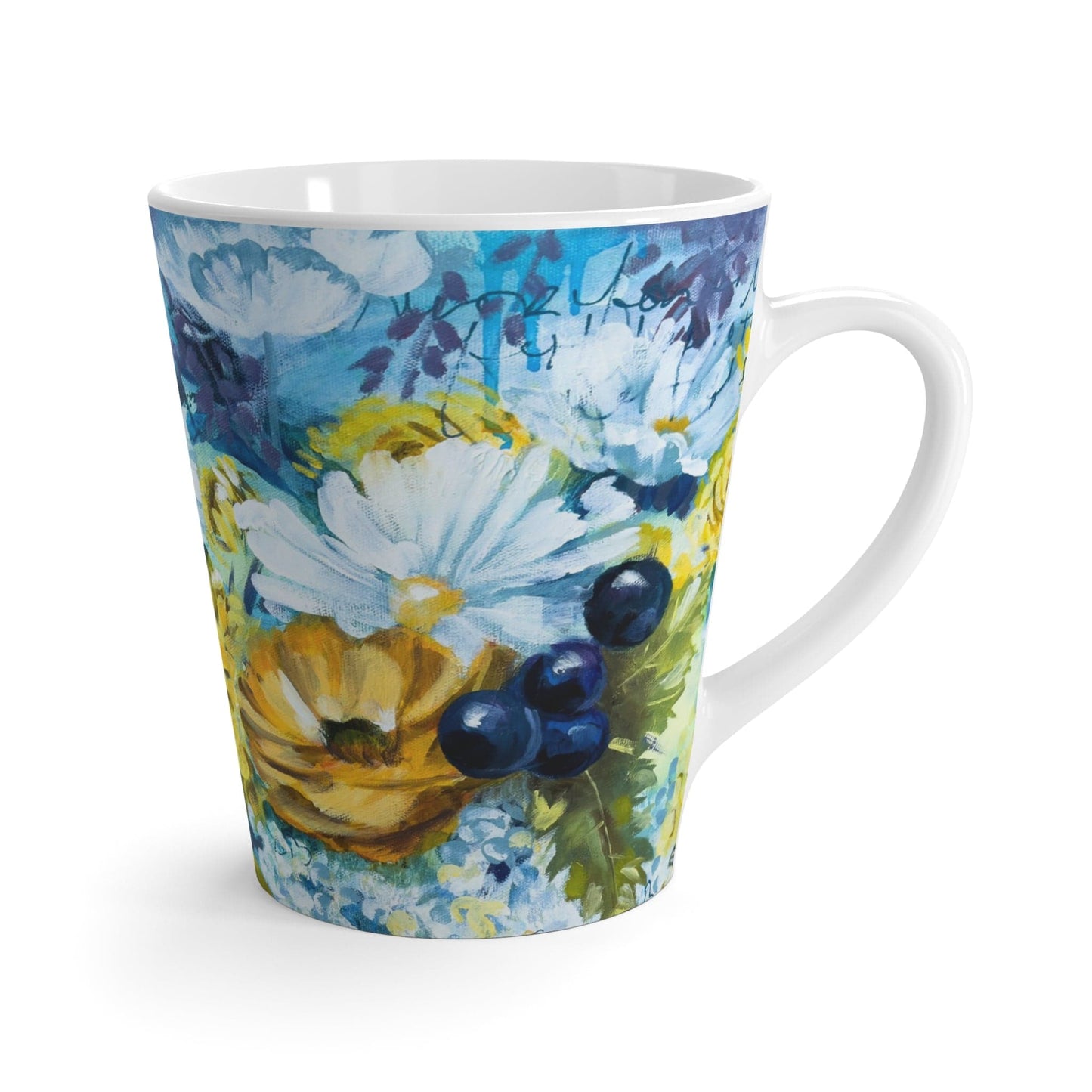 Printify Mug 12oz Birds & Fruit Latte Mug - Restless Abundance Design