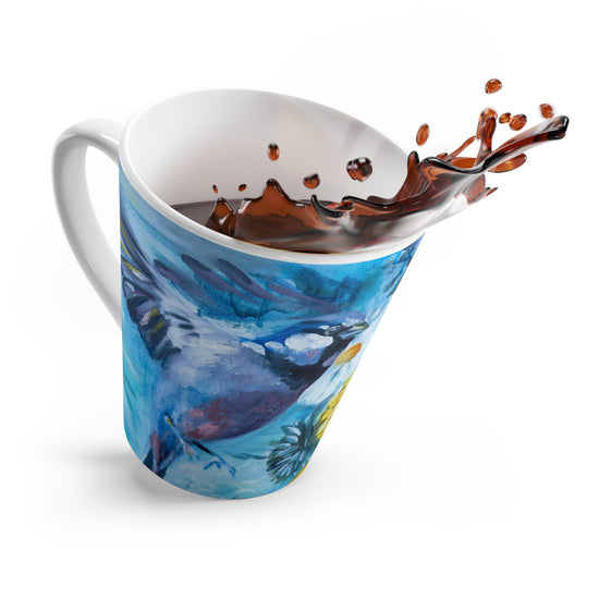 Printify Mug 12oz Birds & Fruit Latte Mug - Restless Abundance Design