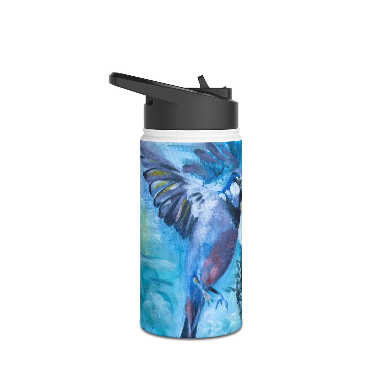 Printify Mug 12oz / White Water Bottle - Restless Abundance Painting by Linda McClure