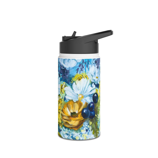 Printify Mug 12oz / White Water Bottle - Restless Abundance Painting by Linda McClure
