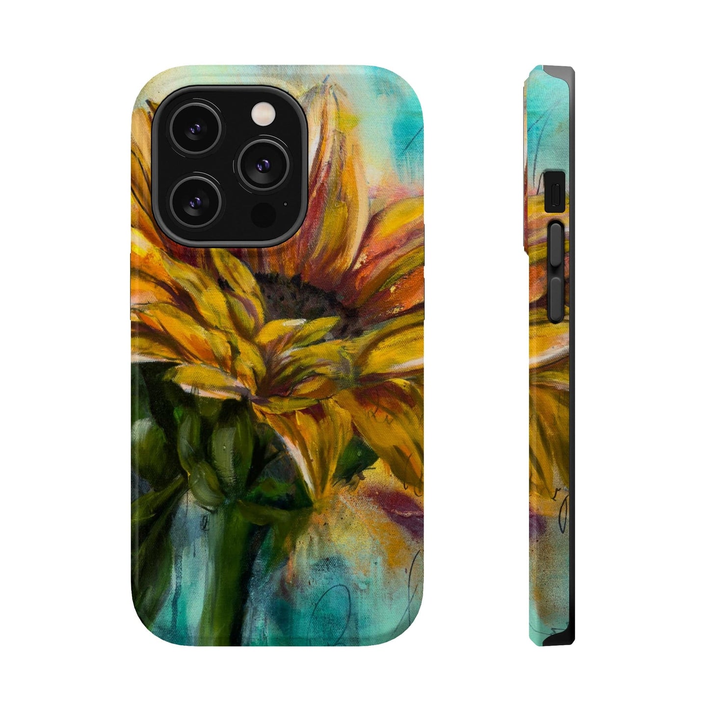 Printify Phone Case iPhone 14 Pro / Glossy Sunflower MagSafe Tough Cases