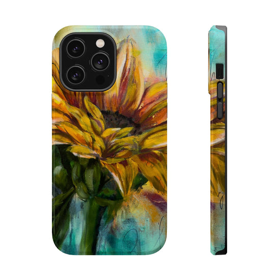Printify Phone Case iPhone 14 Pro Max / Glossy Sunflower MagSafe Tough Cases