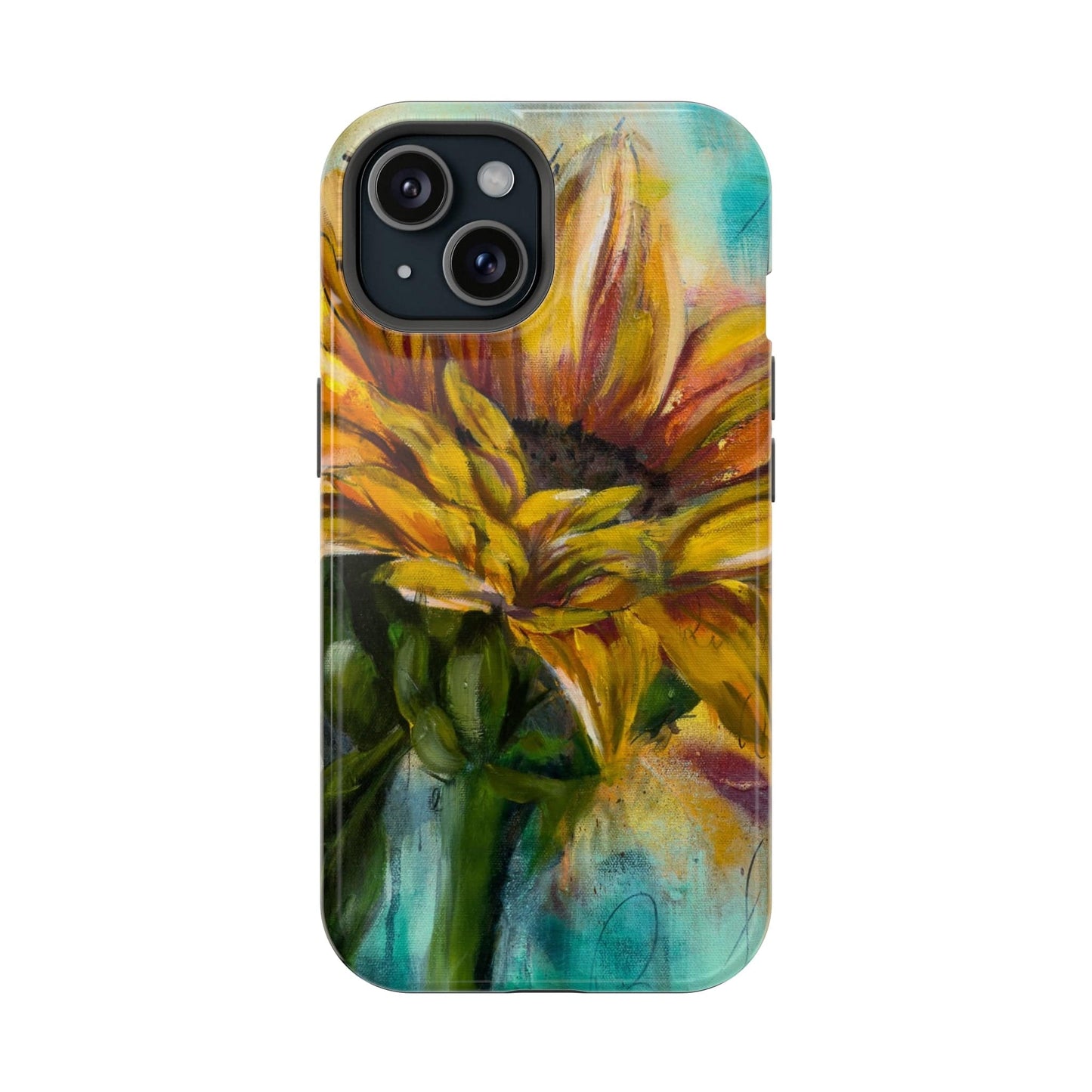 Printify Phone Case iPhone 15 / Glossy Sunflower MagSafe Tough Cases
