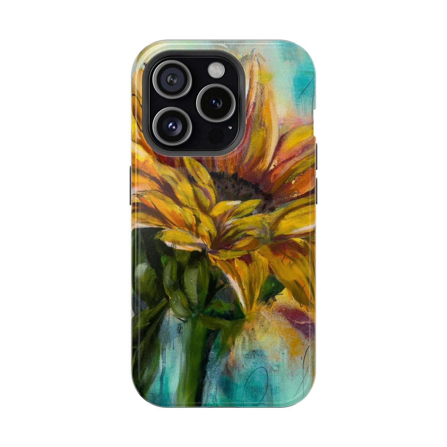 Printify Phone Case iPhone 15 Pro / Glossy Sunflower MagSafe Tough Cases