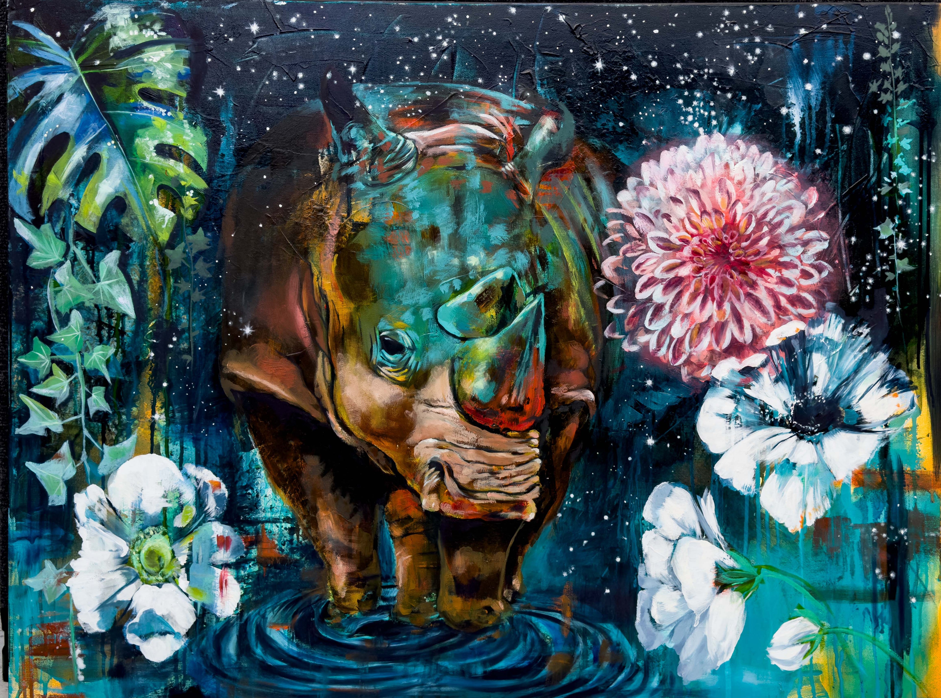 Linda McClure Art 0riginal Painting Fearless of the Dark