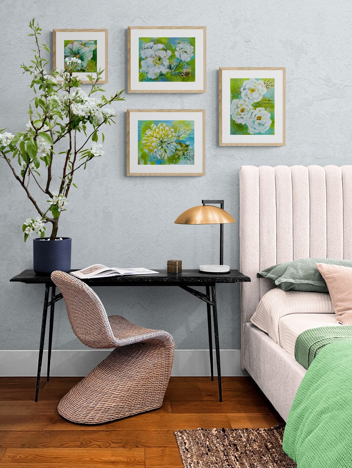 Linda McClure Art 0riginal Painting Flower Music Series Anemone
