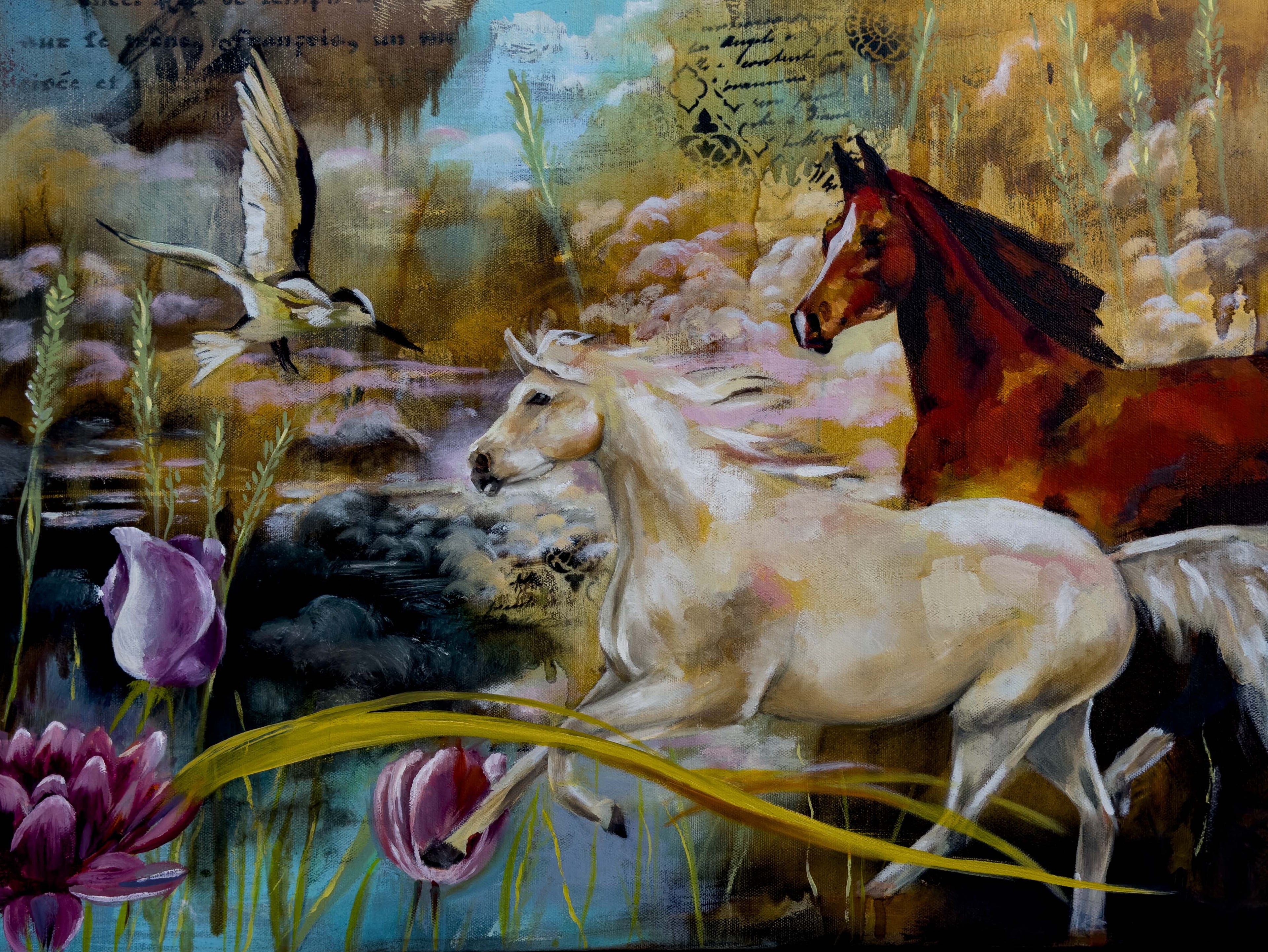 Linda McClure Art 0riginal Painting Searching the Clouds