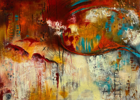 Linda McClure Art 0riginal Painting Turquoise Rain