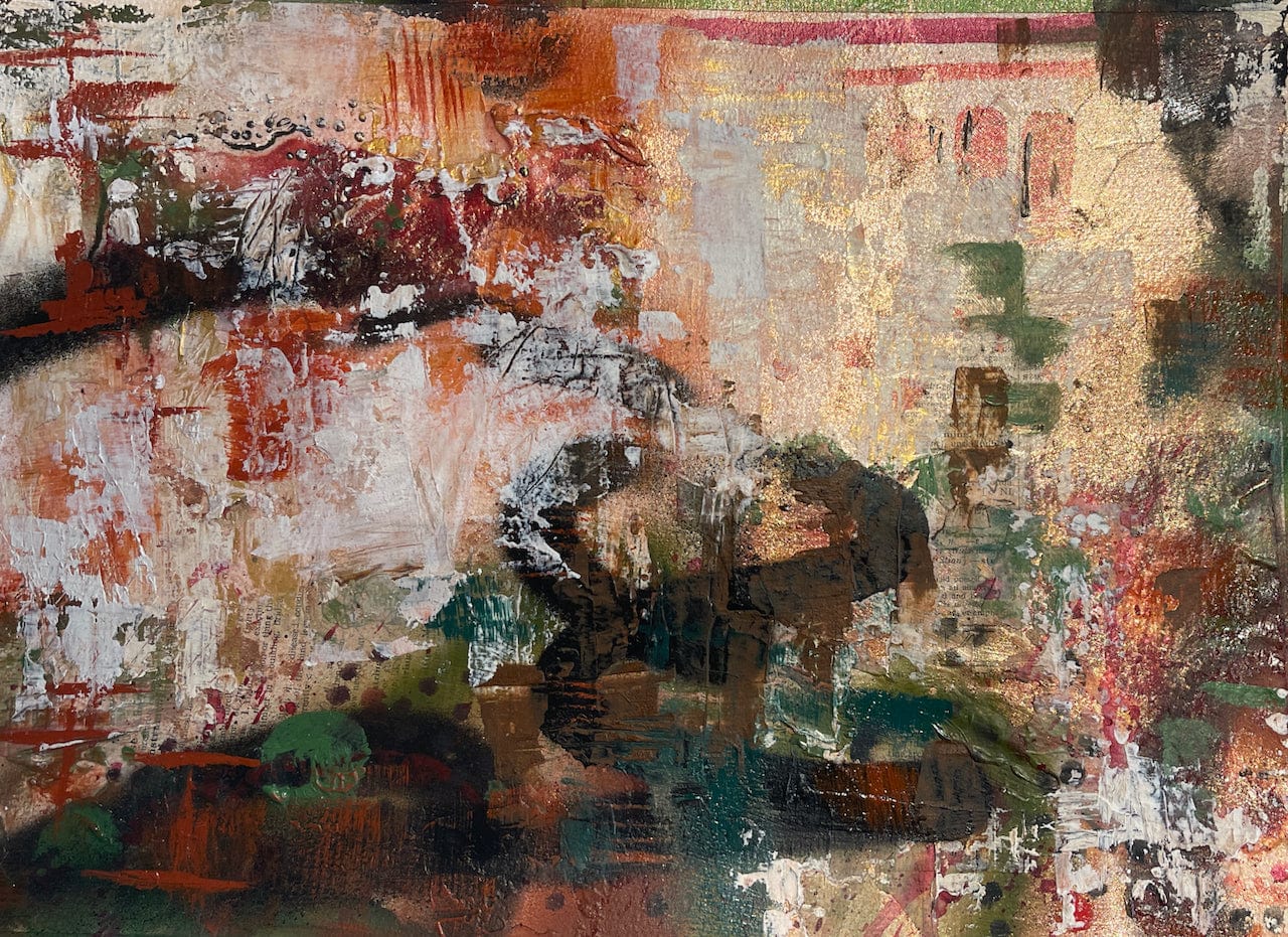 Linda McClure Art Original Painting Red Frost