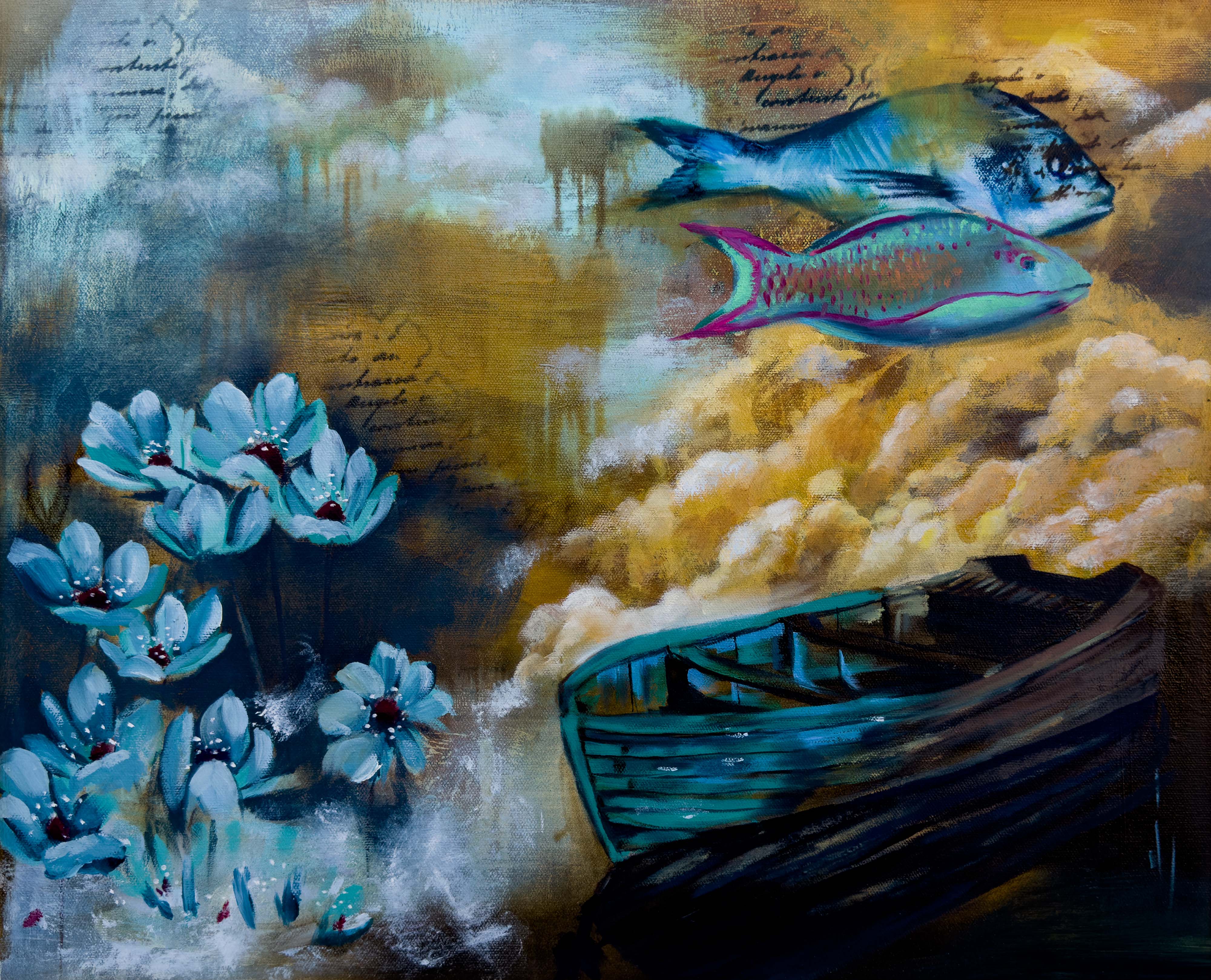 Linda McClure Art Original Painting Searching the Depths