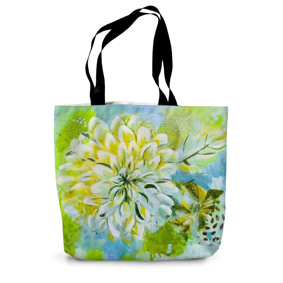 Prodigi Tote 14"x18.5" Flower Music Series Dahlia Print Canvas Tote Bag