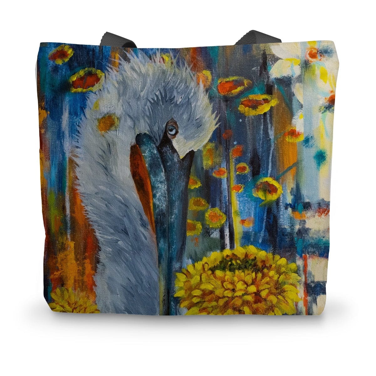 Prodigi Tote 14"x18.5" Pelican and Dahlia Canvas Tote Bag