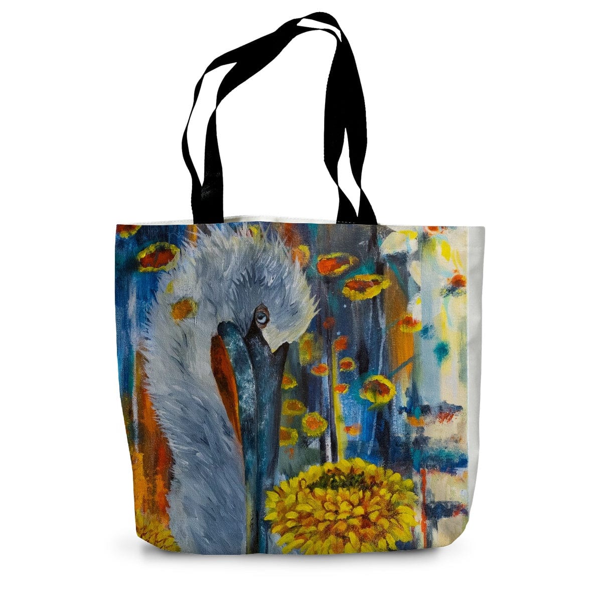 Prodigi Tote 14"x18.5" Pelican and Dahlia Canvas Tote Bag